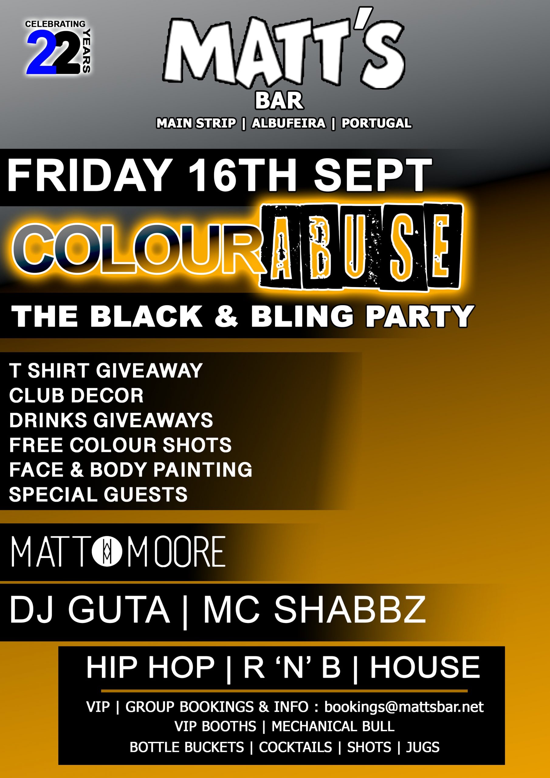 COLOUR ABUSE – THE BLACK & BLING PARTY